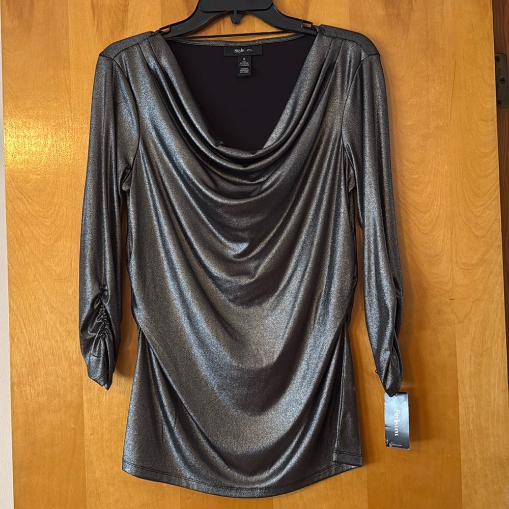 Style and co silver dress shirt